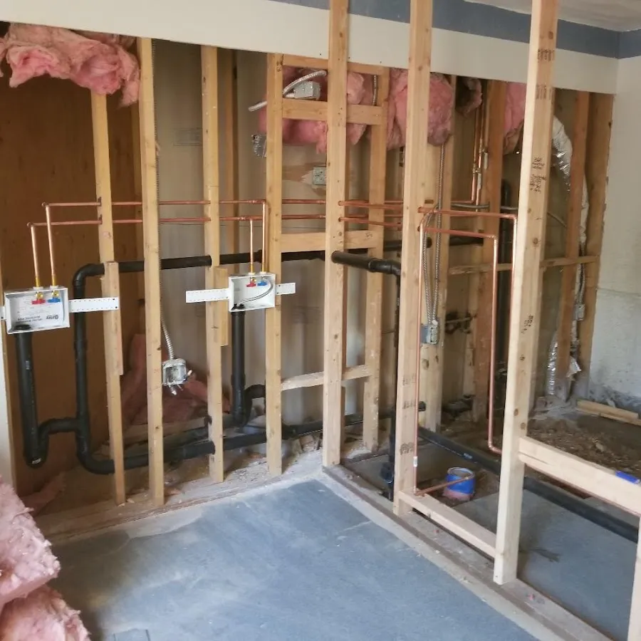 Copper pipe rough-in and plumbing installation in Evansville